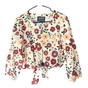 ModCloth x Princess Highway Floral Tie-Front Blouse - Size UK 18 US 14